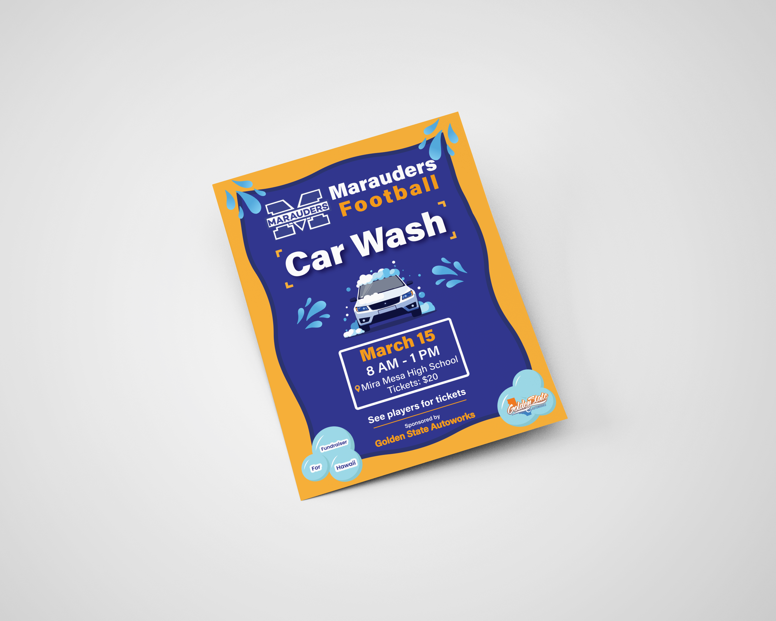 MMHS Football Car Wash: print flyer mockup